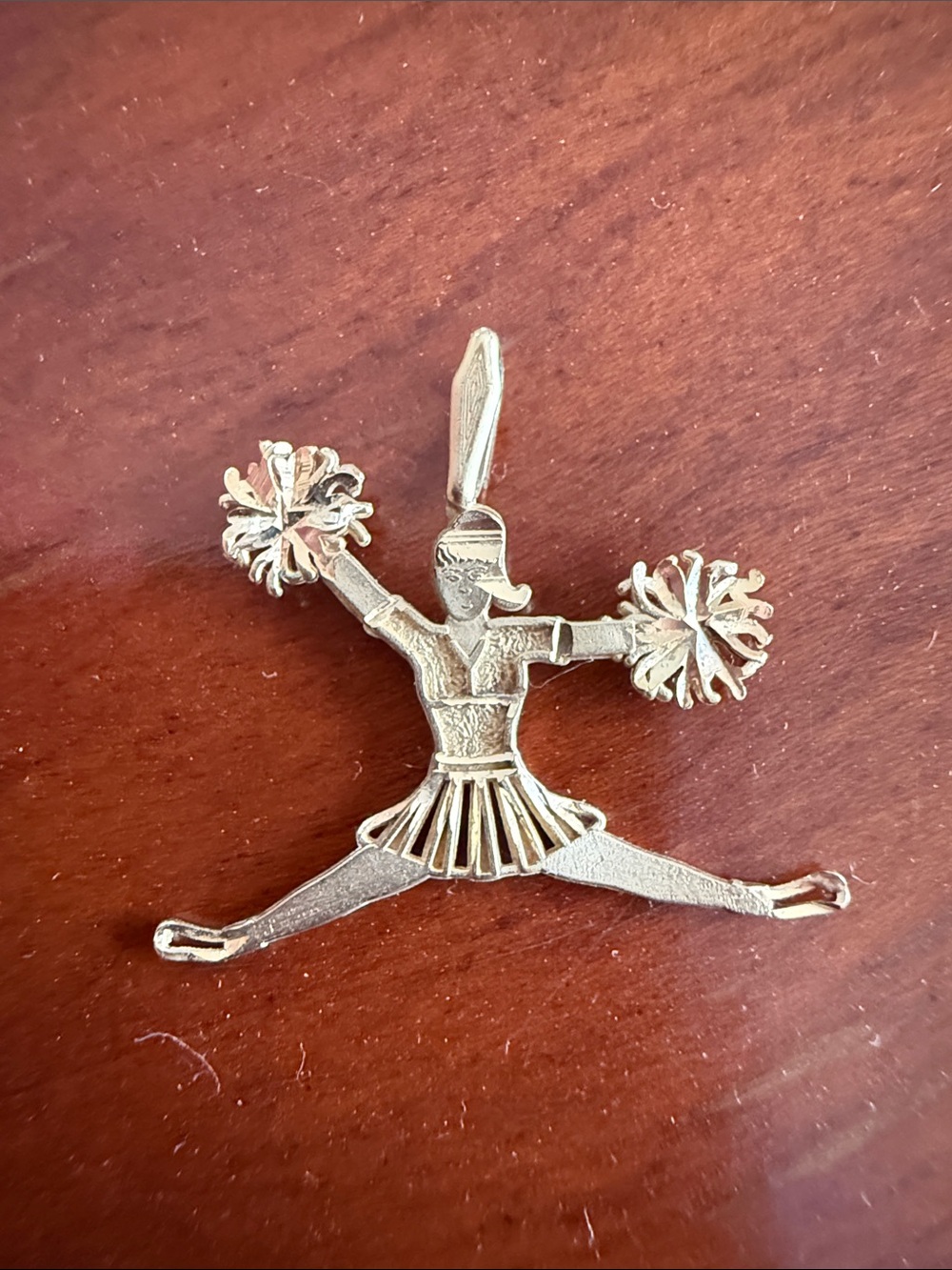 14K yellow gold Cheerleader Necklace Charm